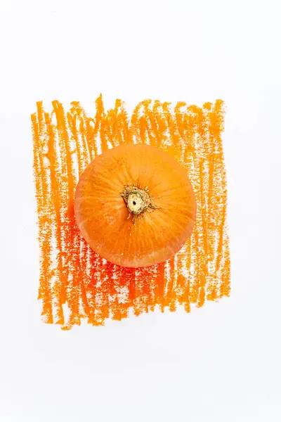 Abóbora Pequena Fundo Laranja — Fotografia de Stock