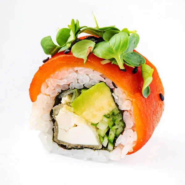 Sushi Sullo Sfondo Bianco — Foto Stock