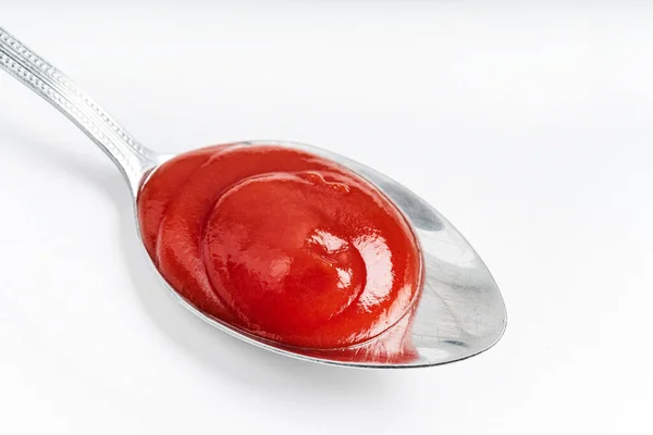 Ketchup Geïsoleerde Lepel — Stockfoto