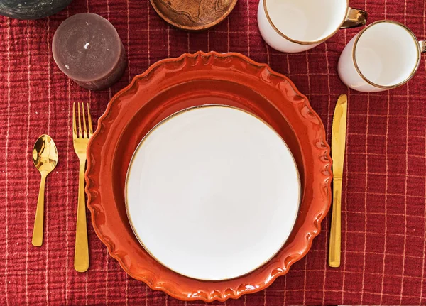 Christmas Dinner Nice Plates — Stock Photo, Image