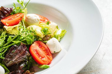 Mozarella ve sebzeli taze salata.