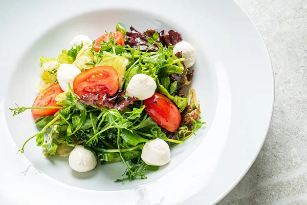 Färsk Sallad Med Mozzarella Och Grönsaker — Stockfoto