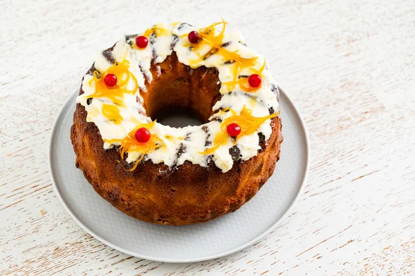 Easter Cake Cherrries Orange Zest — Stock Photo, Image