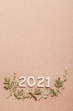 Bitkilerle yeni yıl kartı