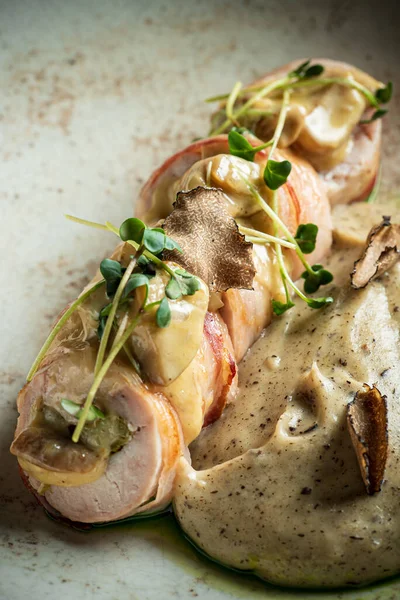 Rabbit Truffle Puree Red Wine — Stock Photo, Image