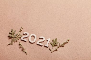 Bitkilerle yeni yıl kartı