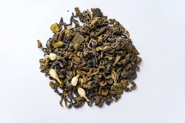 Zielona Herbata Białym Tle — Zdjęcie stockowe