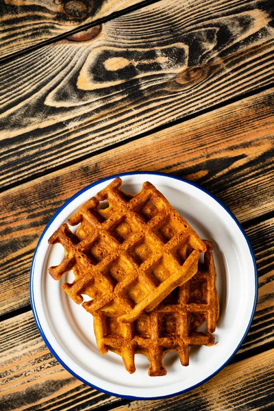 Sem Glúten Abóbora Belgas Waffle — Fotografia de Stock