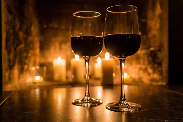 Vino Fuego Noche Año Nuevo — Foto de Stock