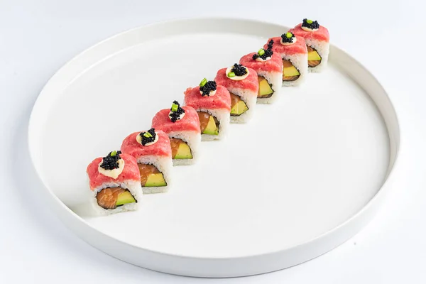 Sushi Set Witte Achtergrond — Stockfoto