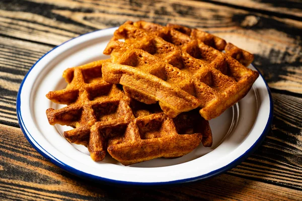 Gluten Free Pumpkin Belgian Waffle — Stock Photo, Image