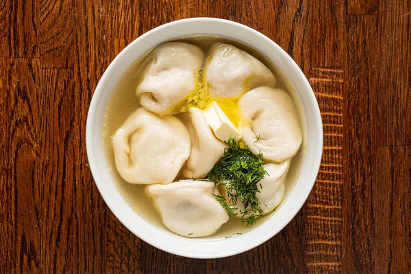 Dumplings Med Malet Kött Och Örter — Stockfoto