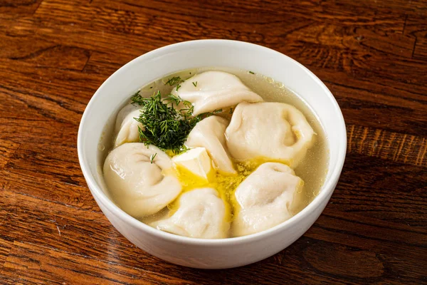 Dumplings Med Malet Kött Och Örter — Stockfoto