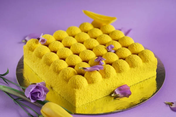 Творческий Торт Фруктами Ягодами — стоковое фото