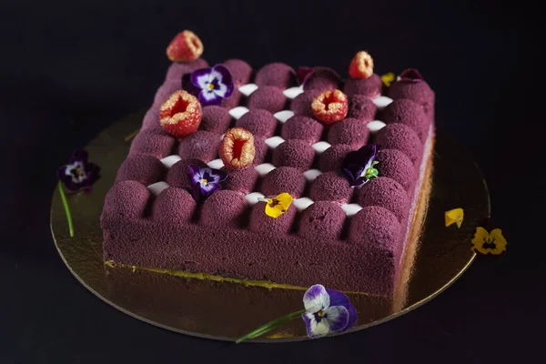 Cake Met Bessen Close — Stockfoto