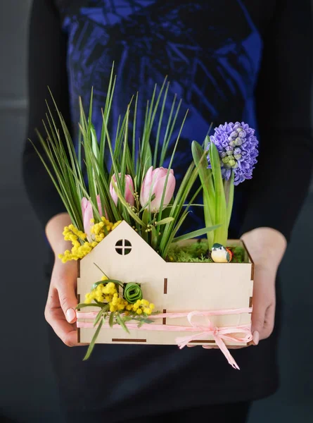 Mooi Boeket Handen — Stockfoto