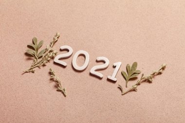 Bitkilerle yeni yıl kartı