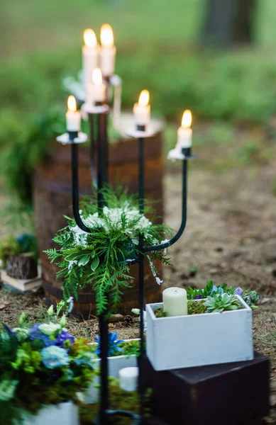 Decoración Boda Bosque — Foto de Stock