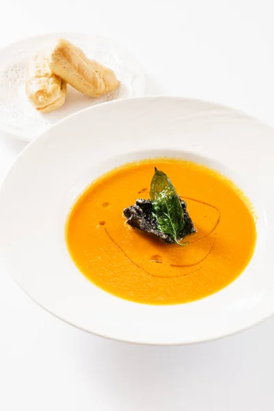 Pumpkin Cream Soup White — Stock Photo, Image