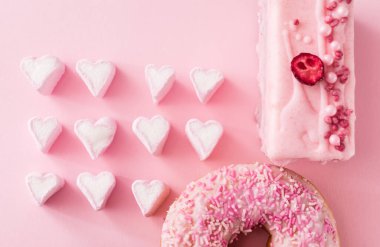 Sevgililer günü için şekerler, üst manzara