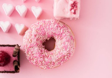 Sevgililer günü için şekerler, üst manzara