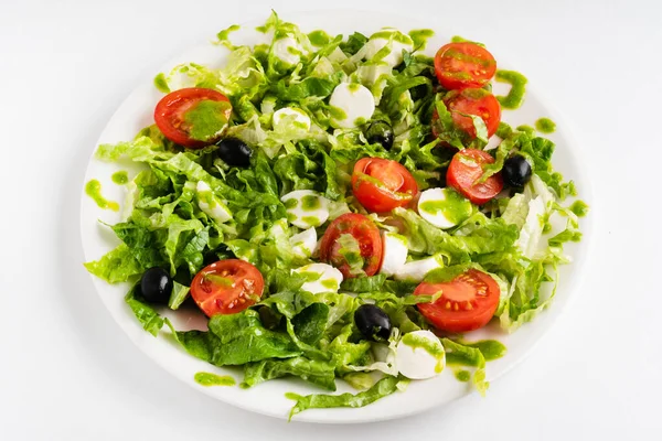 Fresh Salad Mozzarella Olives — Stock Photo, Image