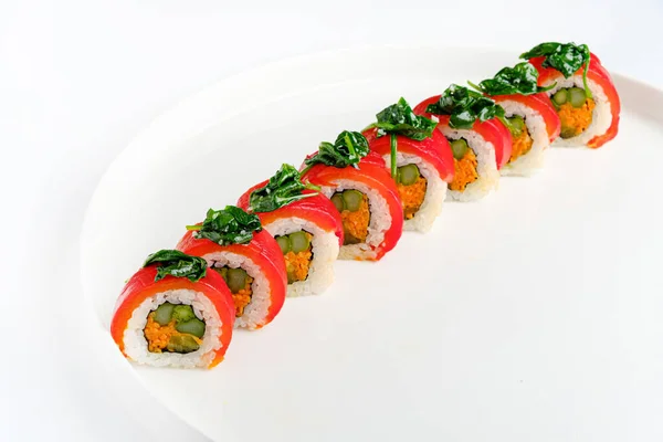 Sushi Sul Piatto Bianco — Foto Stock