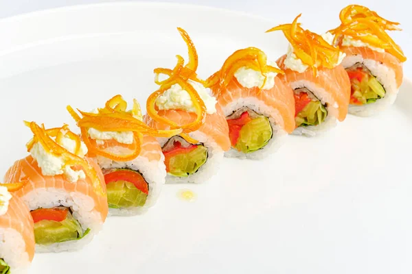 Sushi Sul Piatto Bianco — Foto Stock