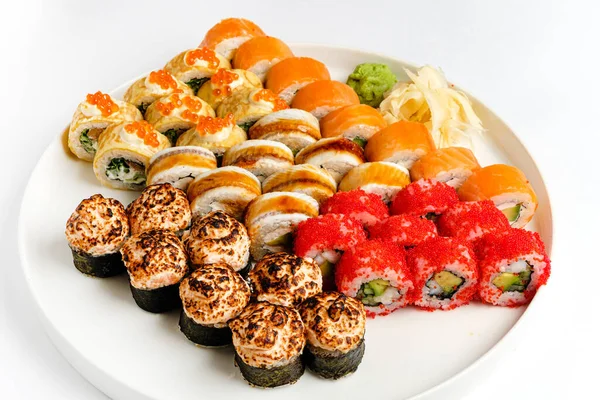 Sushi Set White Background — Stock Photo, Image