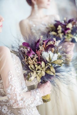 Güzel gelin, yakın çekim.