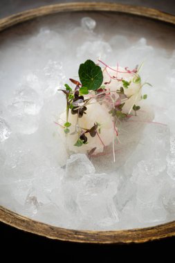 rice ball with micro greens 