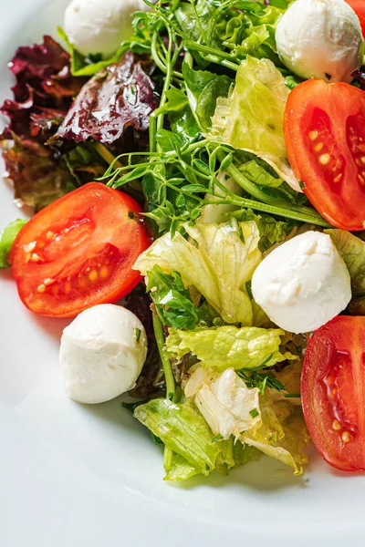 Salada Fresca Com Mussarela Legumes — Fotografia de Stock