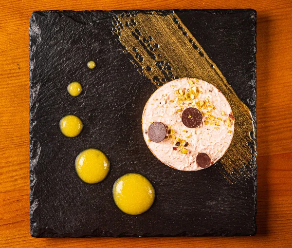 Tarta Limón Con Chocolate Restaurante —  Fotos de Stock