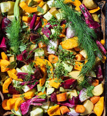 Pişirmek için taze organik sebze