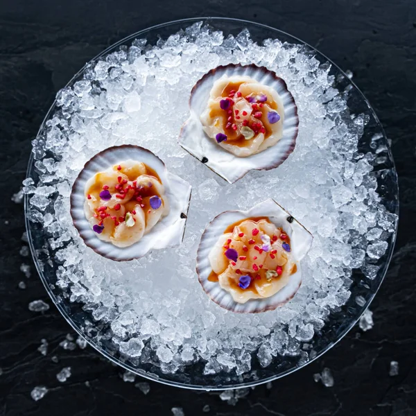 Delicioso Hielo Quemado Mar Vieira —  Fotos de Stock