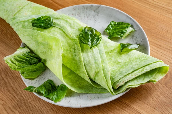 Lavash Basil Soft Thin Unleavened Flatbread — Stock Photo, Image