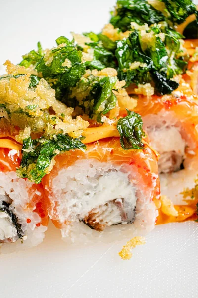 Set Sushi Con Aderezo Hierbas —  Fotos de Stock