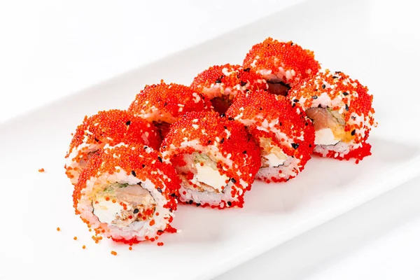 Sushi Set White Plate — Stock Photo, Image