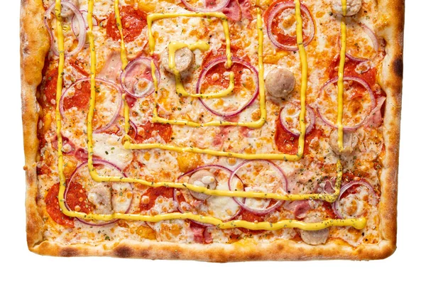 Пицца Белом Фоне — стоковое фото