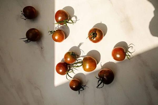 fresh ripe tomatoes on a white background