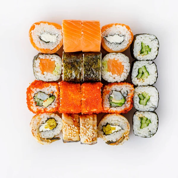 Sushi Set White Background — Stock Photo, Image