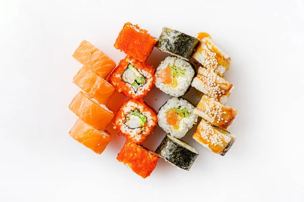 Sushi Set White Background — Stock Photo, Image