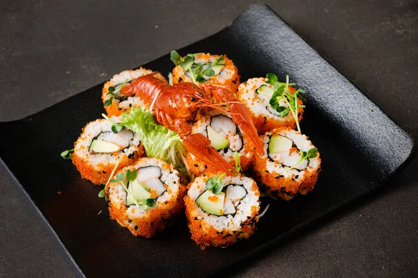 Sushi Met Rivierkreeft Avocado — Stockfoto