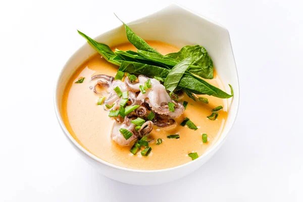 Sopa Crema Con Pulpo Hierbas — Foto de Stock