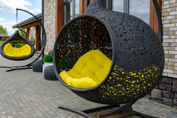 Calm summer morning in garden.