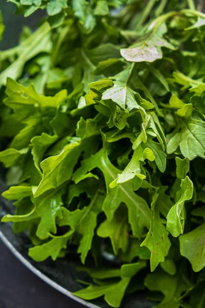 Foglie Fresche Rucola Biologica Primo Piano — Foto Stock