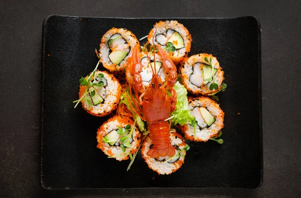 Sushi Con Gamberi Avocado — Foto Stock