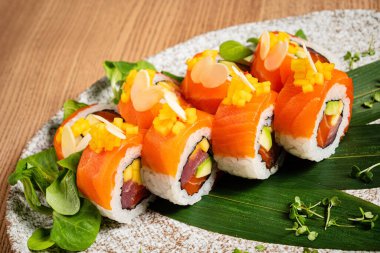 suşi ahşap arka plan ayarla