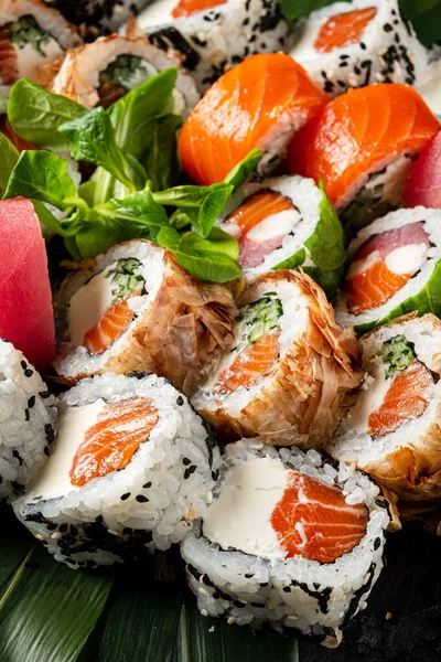 Gourmet Sushi Dark Background — Stock Photo, Image