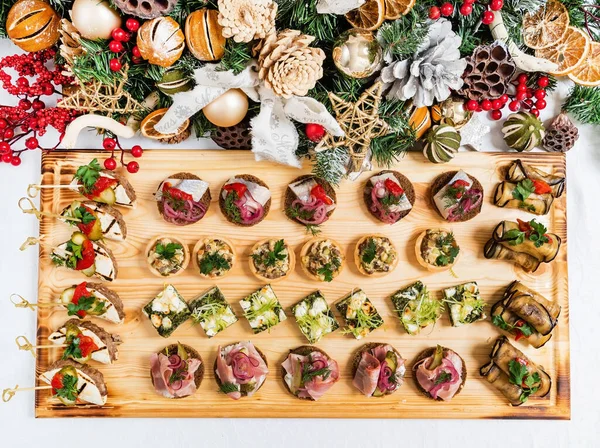 Christmas Appetizers Table — Stock Photo, Image